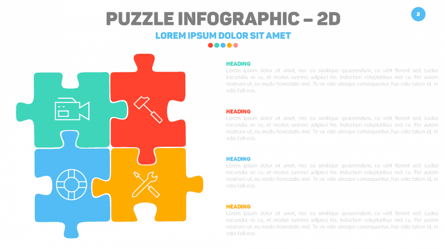 Puzzle Infographic Slide in Slide Cow Toolkit PowerPoint Template