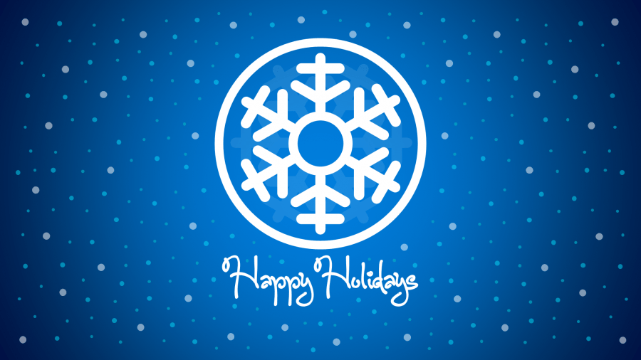 Happy Holidays PowerPoint Slide with Snow Flake in the middle