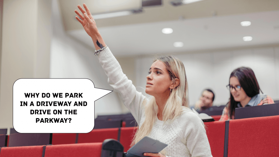 Woman asking funny question during presentation