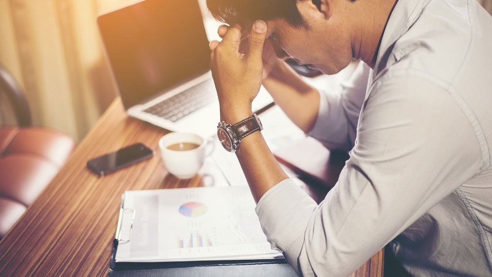 stressed out and depressed employee with no career growth