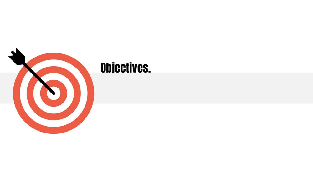 A work in progress slide for presentation objectives