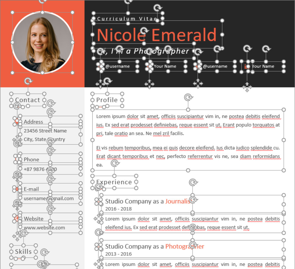 Editable CV Template in PowerPoint